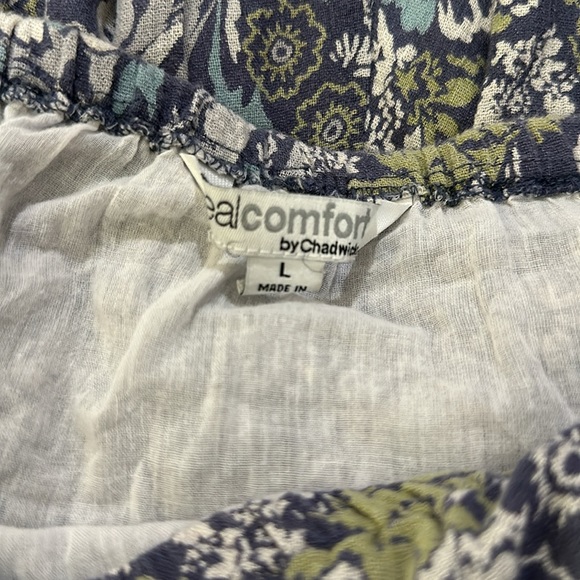 Blue paisley cotton full summer breeze elastic skirt size large - Picture 6 of 6